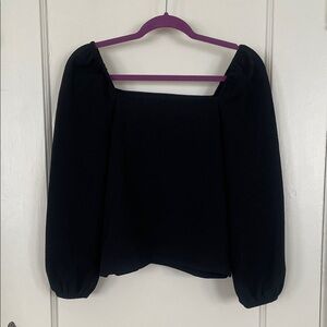 Madewell Black Square Neck Blouse EUC